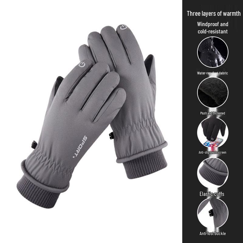 Guanti da sci invernali unisex: Foderato in Velluto, Touchscreen, Antivento e Antifreddo per Sport all'Aperto