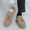 Fashion Fashionable New Men's Suede Comfortable Soft Sole Banquet Loafers Spring Brand Breathable Pointed Tassel Casual Bean Shoes