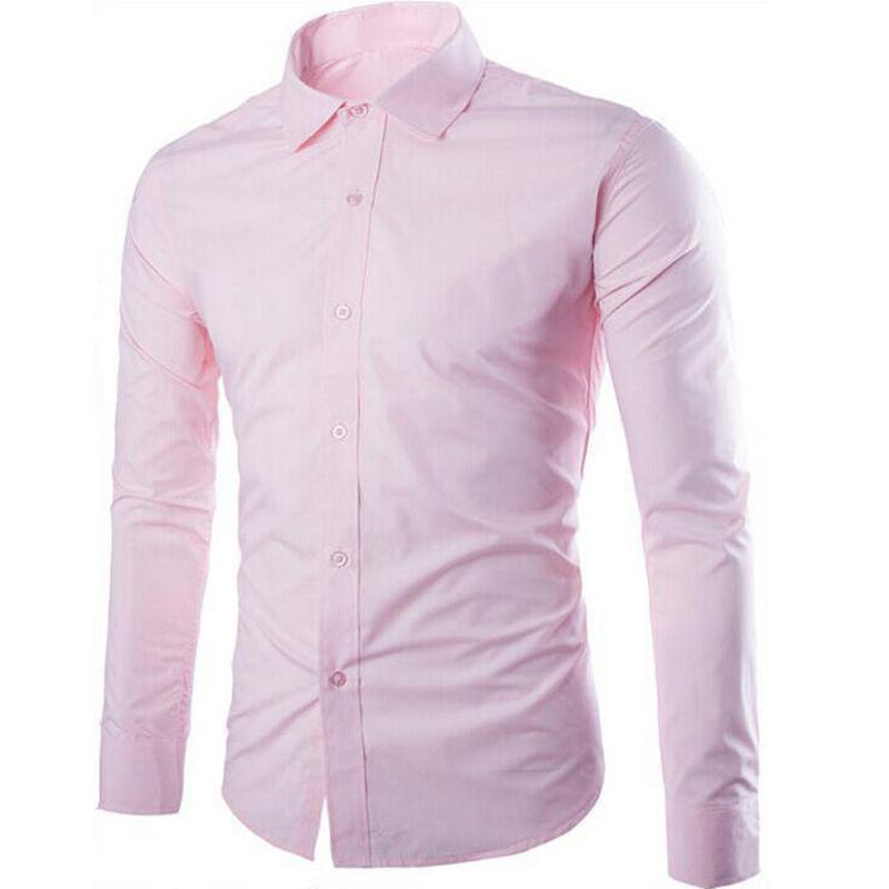 Herrenhemden, langärmelig, Business-Freizeithemd, schmale Passform, Bürohemd, Hochzeitshemd, Party-Stil, mehrere Farben