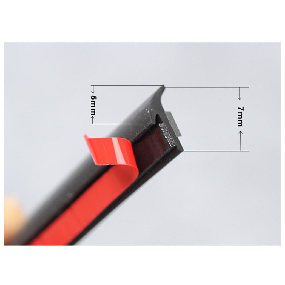 5M Slanted T-Type Seal Strip Car Headlight Bumper Lip Fender Rubber Weatherstrip