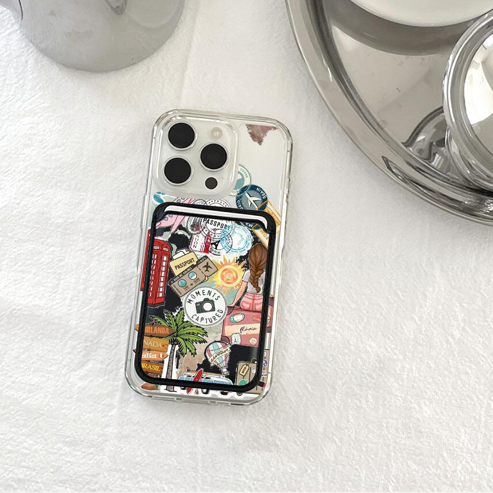 Modisches Tourismus-Label Für Magsafe-Geldbörse Magnetischer Kartenhalter Handyhülle Für iPhone 16 13 16 15 12 14 17 Pro Max 16E Plus Abdeckung