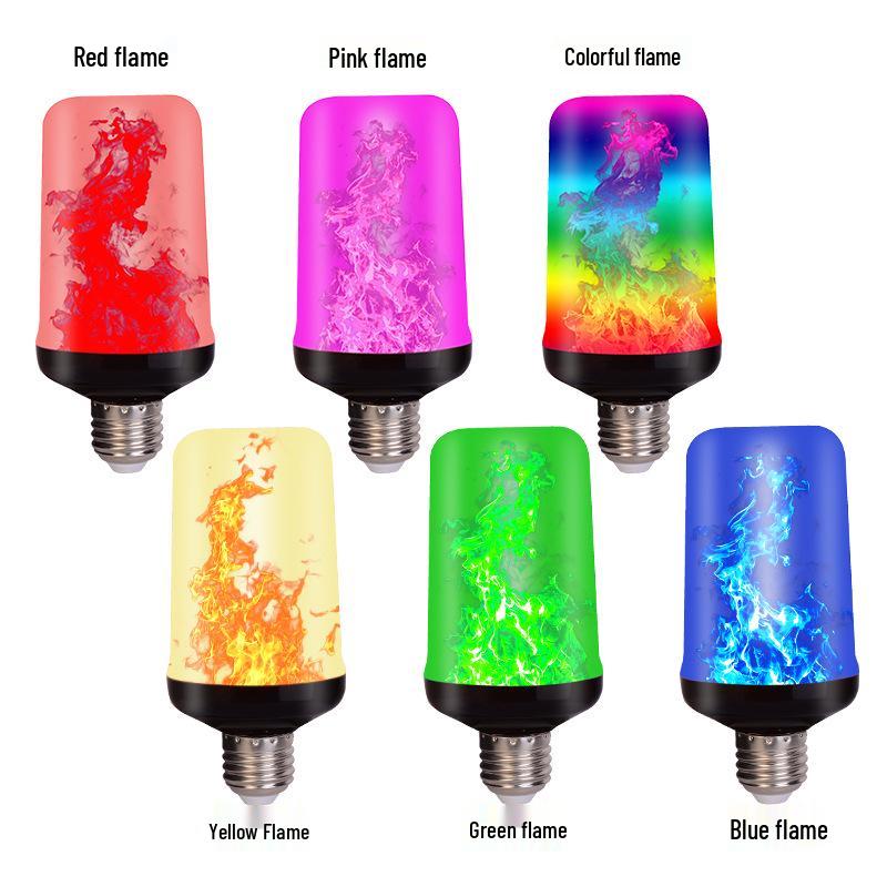 Lagernde LED-Flammenbirne mit Schwerkraftsensor - E27-Sockel, 4 Modi, Gelblicht-Effekt-Fackel