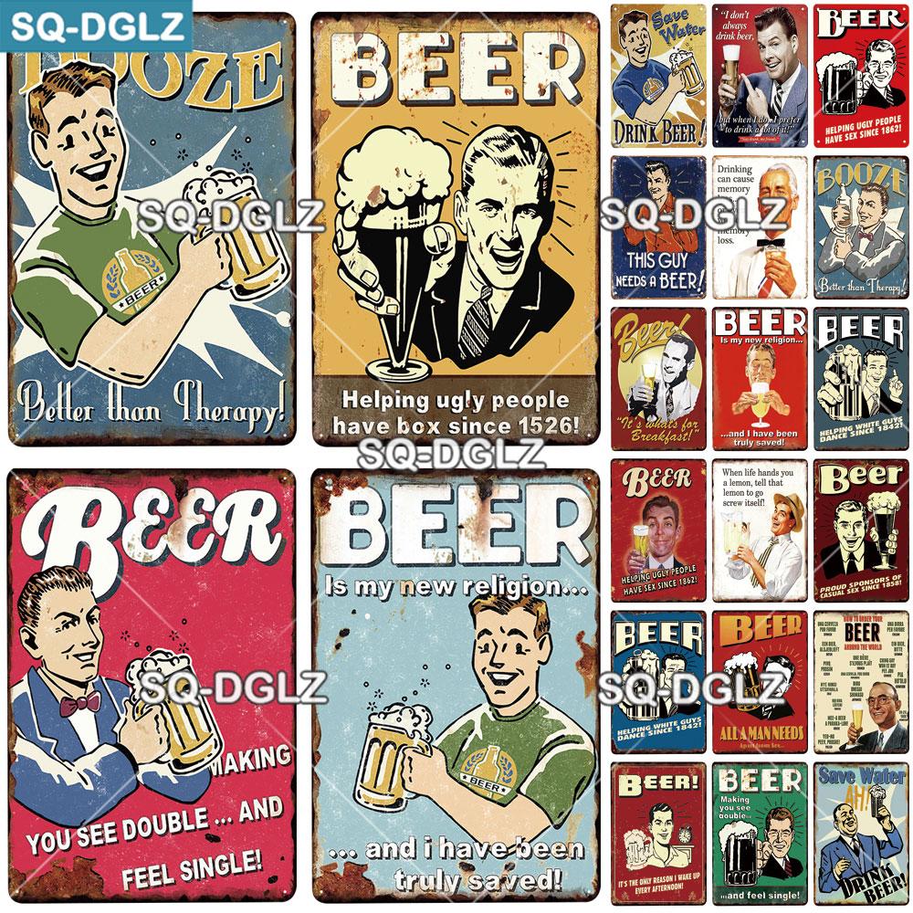 

[SQ-DGLZ] Металлическая вывеска Happy Beer, винтажная металлическая табличка, декор для домашнего бара, домашний настенный знак, постер с пивом