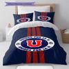 Unidos Por La U Club Logo Navy Red Stripe Print 3 Pieces Duvet Cover Set Chile Soccer Bedding Bedroom Home Decor Without Pillow Core Comforter