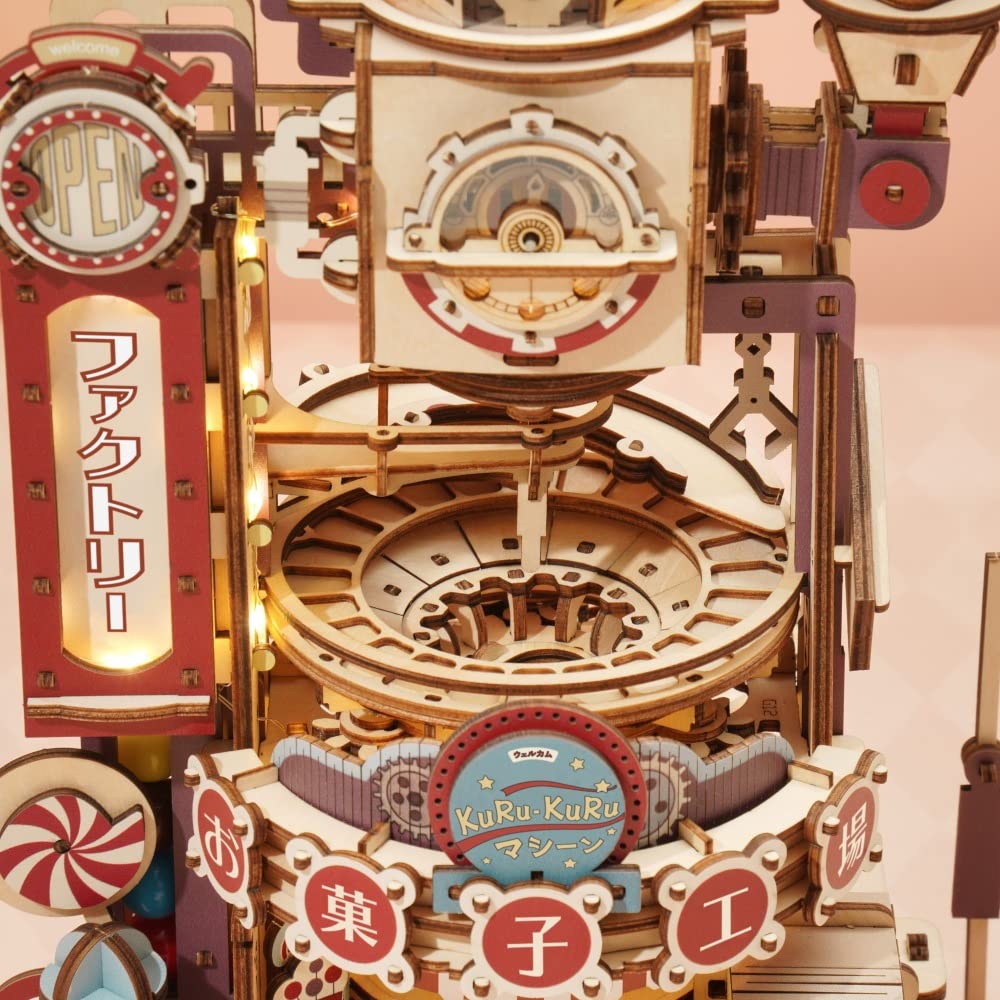 Moving 3D Wooden Puzzle Candy Factory with Japanese Instructions Tsukurundesu®