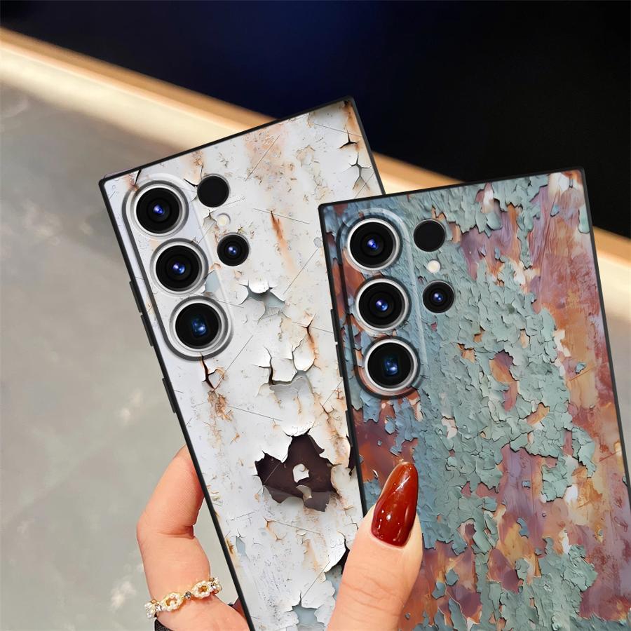 Case for Samsung Galaxy S25 Ultra S23 FE S24 Plus S21 S20 S22 S9 Funda Phone Cover Retro Rust
