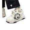 Schoolgirl cute cat claw bread shoes 2025 autumn new sports versatile thick baseplate shoes casual white shoes