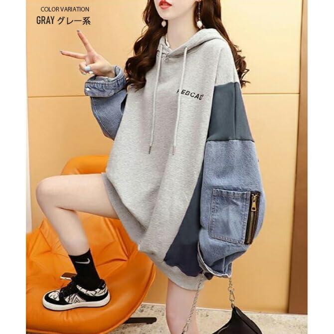 Arcade Oversized with Denim Lightweight Pullover Free White Women's Hoodie, Lightweight, Fall/Winter, Sleeves, Sweatshirt, Hoodie, Size,