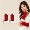 Glitter Christmas Gloves Sequin Performance Gloves Hook Finger Exposed Gloves Stage Performance