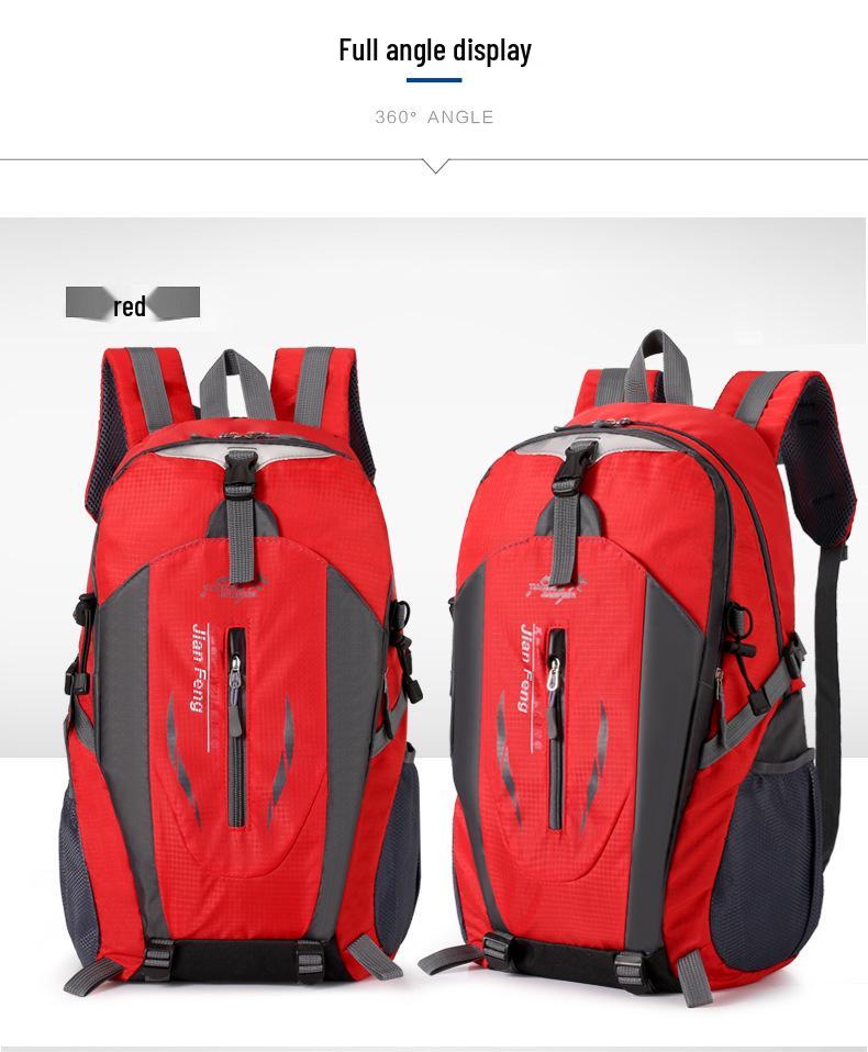 Unisex Outdoor Hiking Backpack - Large Capacity, Nylon Straps, Color Block Design