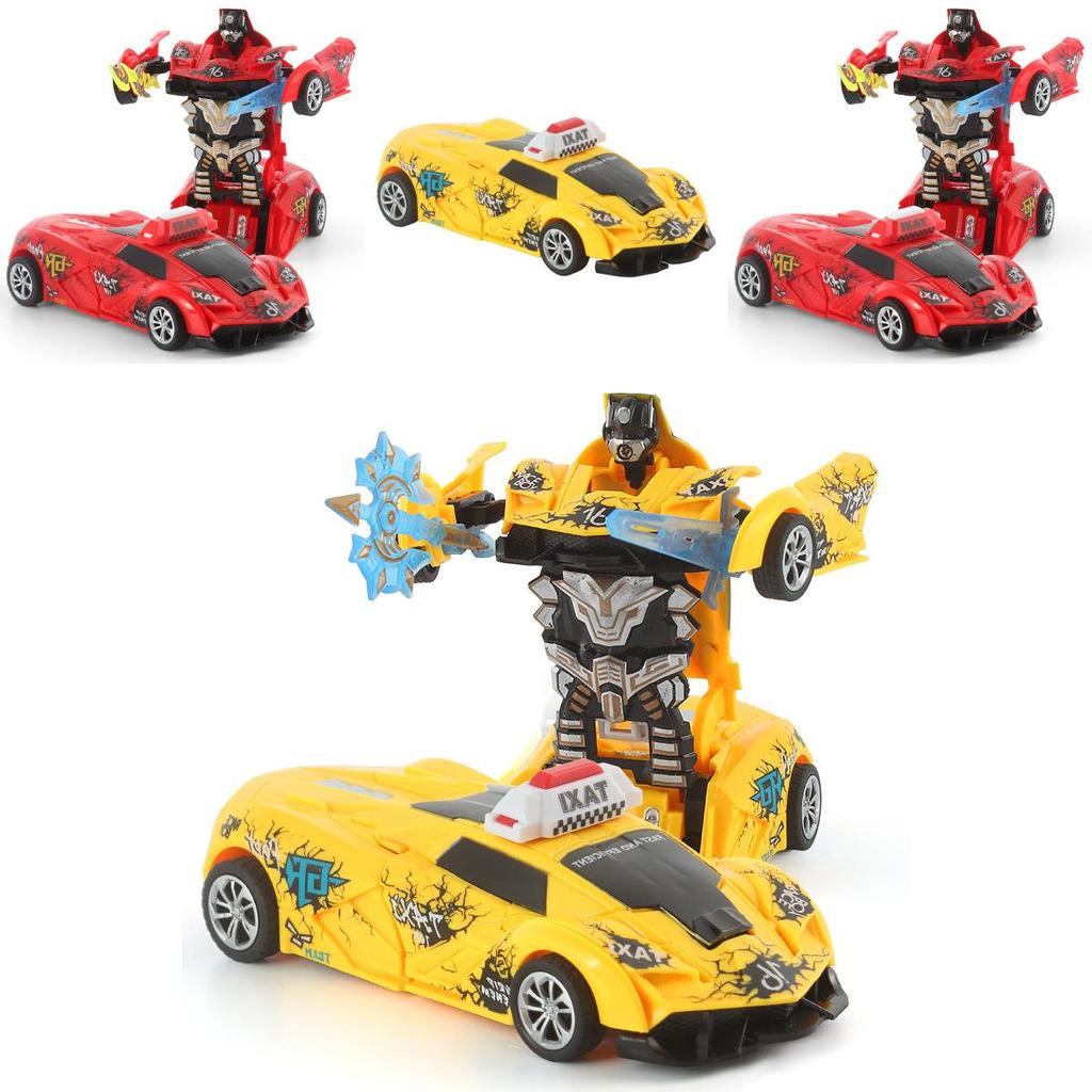 Plastic Childrens Deformation Car Toy With Inertia Drive For Early Learning And Parentchild Interaction