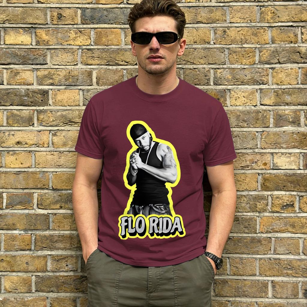 Rapper Flo Rida Tshirt Unisex Novelty 100 Cotton Tees Round Collar Short Sleeve T Shirts Adult Clothes