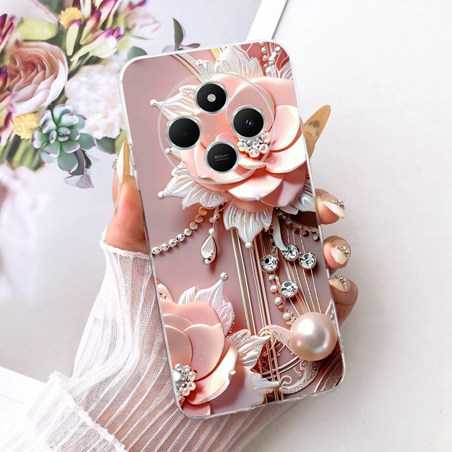 For Xiaomi Redmi 14C 14R Redmi A4 A3 Pro / Pooc C74 M7 5G Phone Case Flower Butterfly Bowknot Bumper Soft Silicone Clear Funda