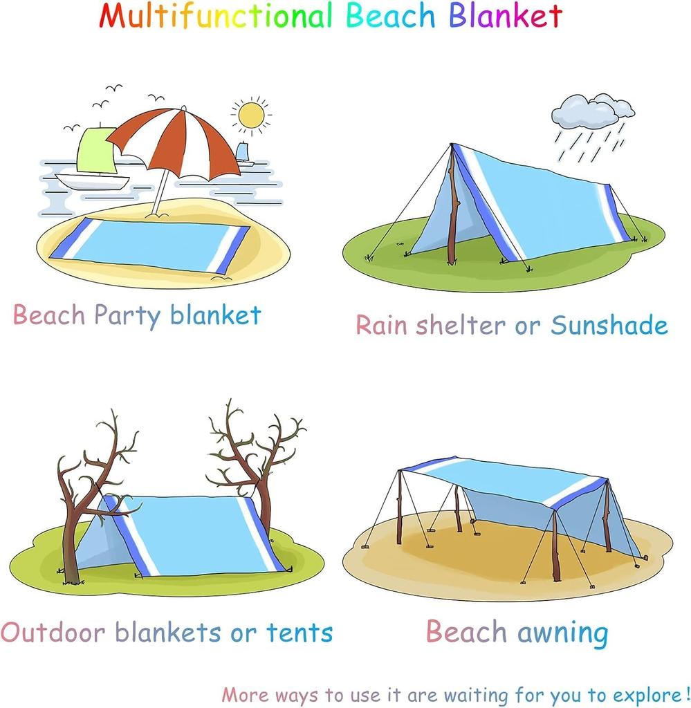 Portable extra large beach mat, picnic mat, temporary tent, waterproof