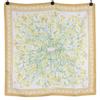 HERMES Wild carnations and dianthus silk Carre90 scarf YellowUsed