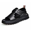 Cow Leather Men's Sandals 2025 Summer New Designer Soft Sole Casual Beach Shoes Male Black Platform Sandals Man