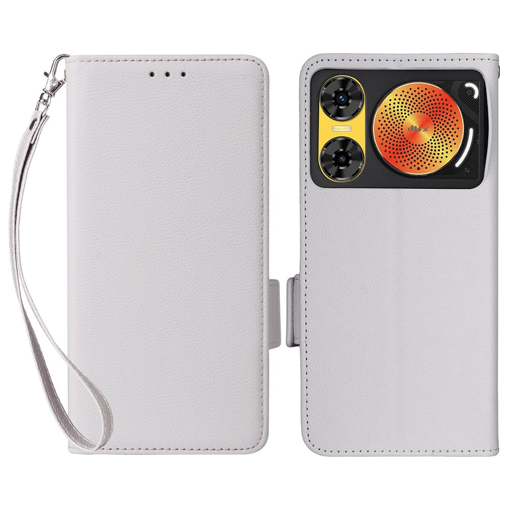 For ZTE Nubia Music 2 Case with Wrist Strap Litchi Texture PU Leather Wallet Phone Cover
