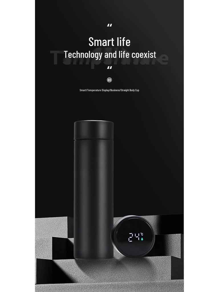 Smart termosmugg i 304 rostfritt stål: Dubbelväggig vakuumdesign med temperaturdisplay, idealisk för affärs- och kontorsbruk, anpassningsbar logotyp.