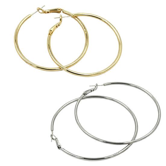1 Pair Big Hoop Earrings for Women Girls, Round Circle Hoop Earrings, Lightweight Minimalist Jewelry Gifts for Her
