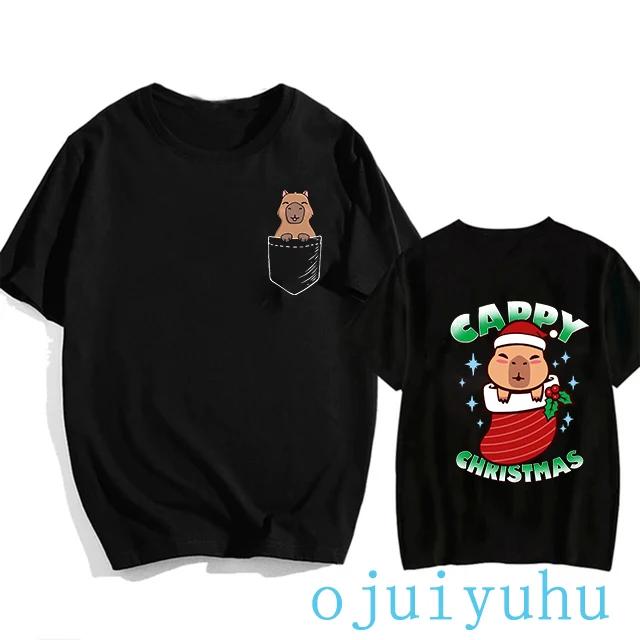 Fashion Capybara T Shirt Men/women EU Szie T-shirt Funny Capibara Harajuku Tees Tops Cartoon Mange Y2k 90s Grunge Tshirt Clothes