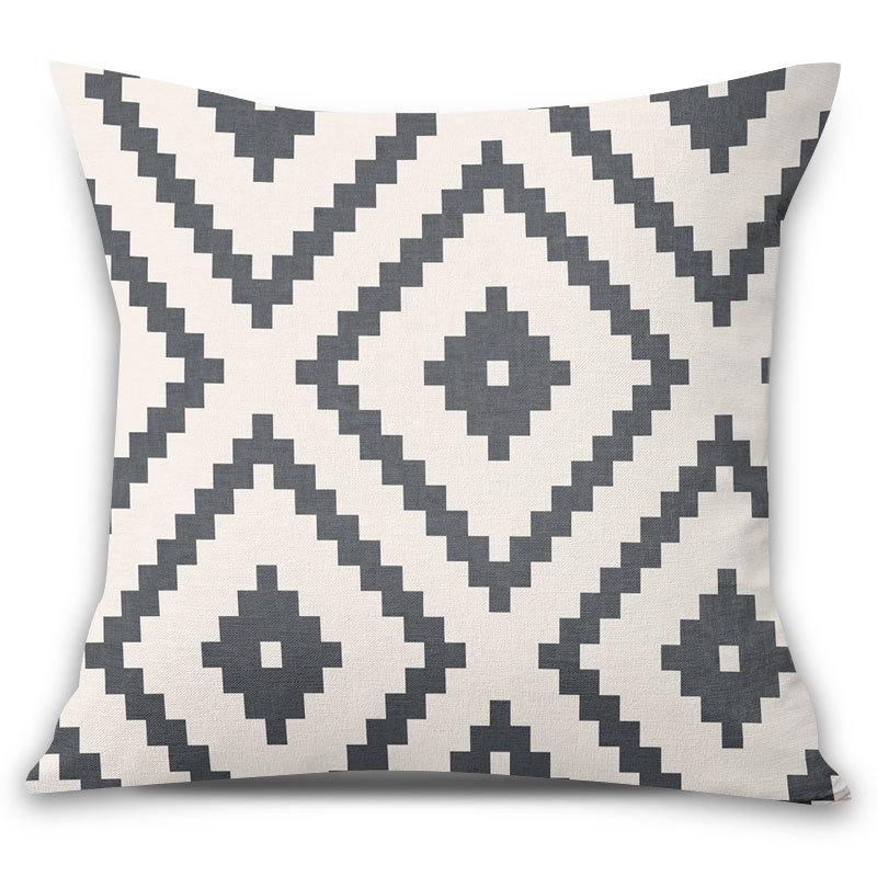 

Simple Geometric Linen Pillowcase Plain Color Office Waist Decorative Backrest Cushion Design 45 * 45 without core