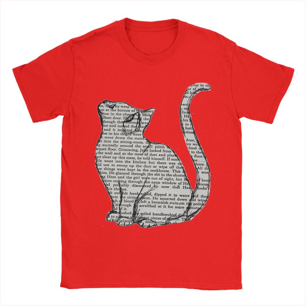 books and cats and books and cats T Shirt Beach Trendy Cool T Shirts Unisexs Cotton Crewneck Clothes Short Sleeve YK Retro Tops