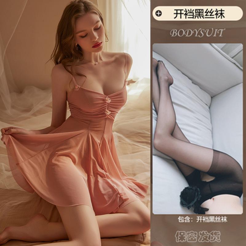 Sexy Übergrößen Verführung Hausunterwäsche Bett Nachthemd Transparenter Strumpfhalterrock Spitze Pyjama Reine Begierde Trenchcoat Anzug
