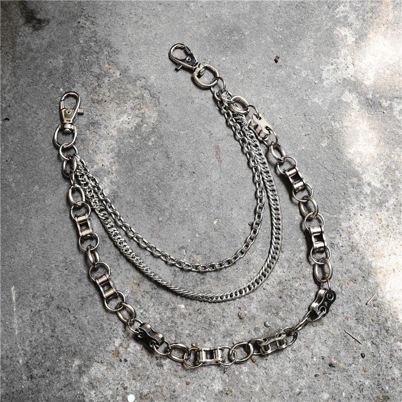 Unisex Spliced Metal Chain Pants Waist Accessory