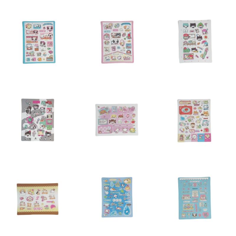 1/9szt. Koreański Styl Ins Kreskówkowe Zwierzę Kawaii Słodki Dzienny Notatnik Naklejki do Konta Ręcznego Scrapbook DIY Naklejki Dekoracyjne