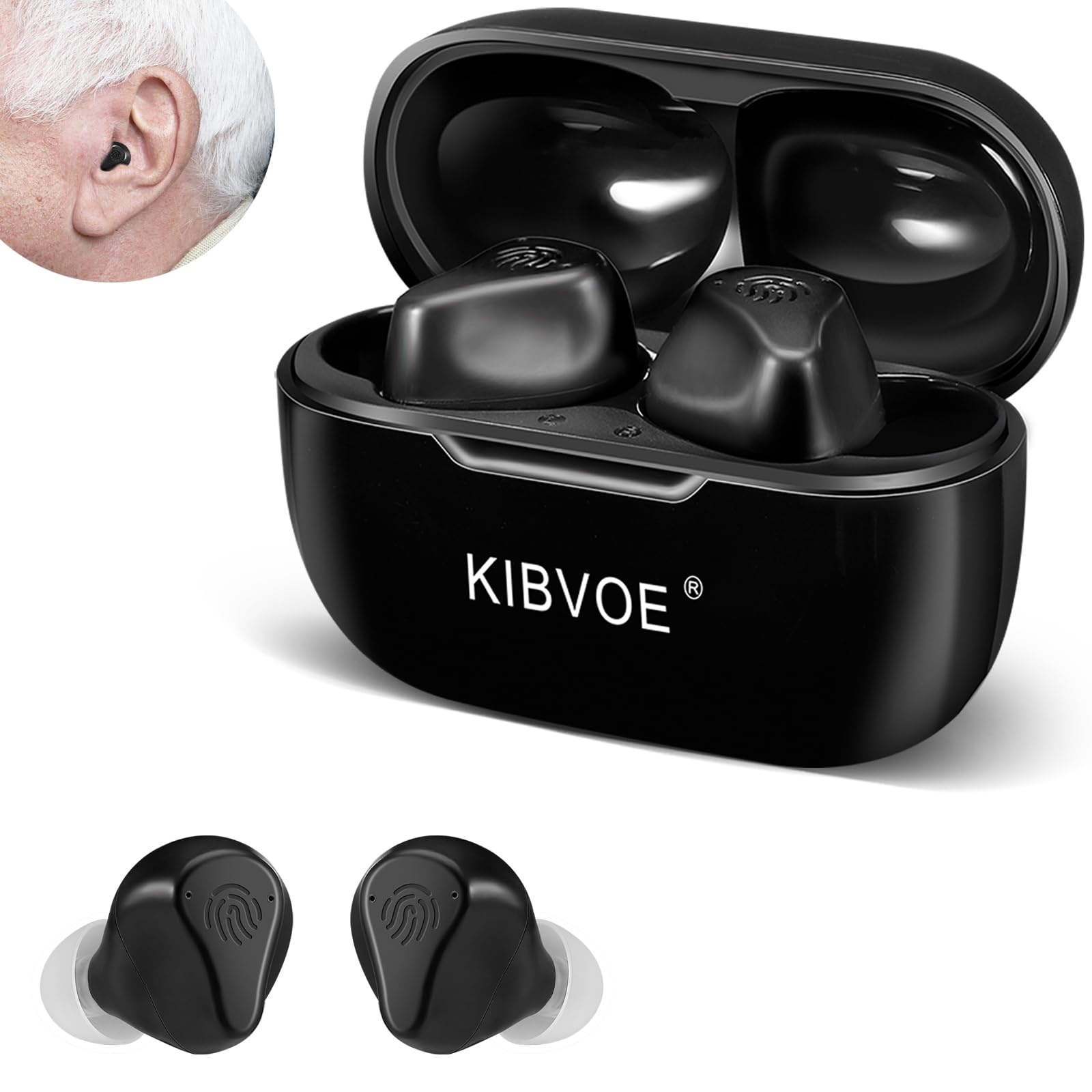 

KIBVOE Elderly Sound Collector Перезаряжаемый звуковой коллектор для пожилых людей 5-ти уровневая сенсорная кнопка Оснащен технологией DSP Двойные микрофоны для