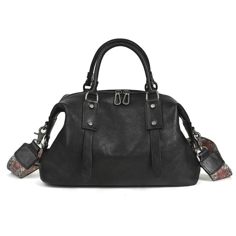 Johnature Retro Women's Bag Genuine Leather Large Capacity Handbag Soft Cowhide Versatile Shoulder Bag