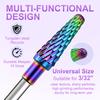 Iridescent Tungsten Steel Cuticle Nail Drill Bits,Under Nail Cleaner Dead Skin Nail Prepare 3/32" For Electric Nail File