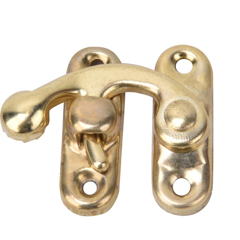 30 Pcs Hasp Hook Retro Style Iron Latch Hook Hasp for Jewelry Gift Boxes 3.2 X 2.8cmYellow Right