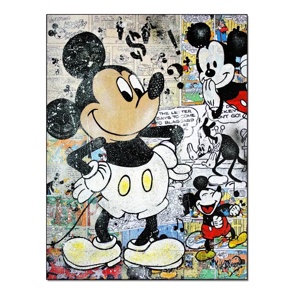 5D DIY Color Mickey Diamond Painting Kit Tidal Graffiti Cross Stitch Handmade Diamond Mosaic Embroidery Art Gift