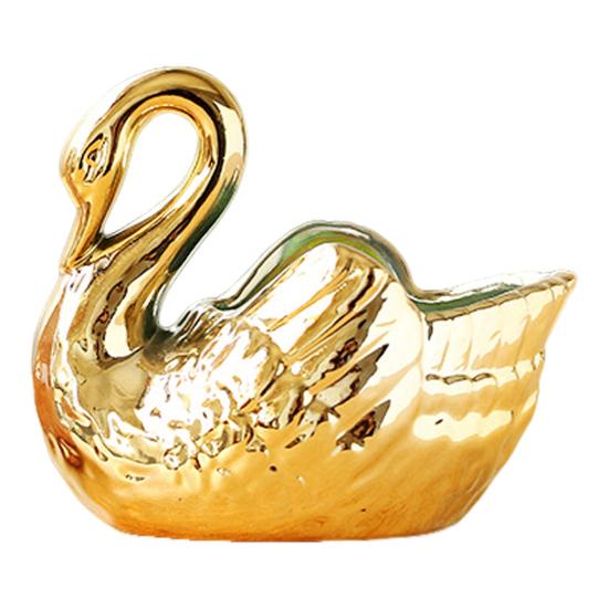 Ceramic Swan Ornament Multi-purpose Hydroponic Plants Succulents Pot Candle Holder Storage Box Desktop Swan Decoration
