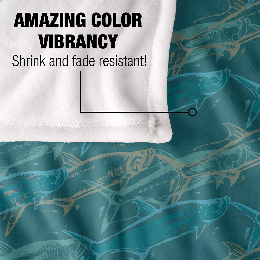 JQ Licensing Tarpon Silky Mosaic Fish Supersoft Blanket