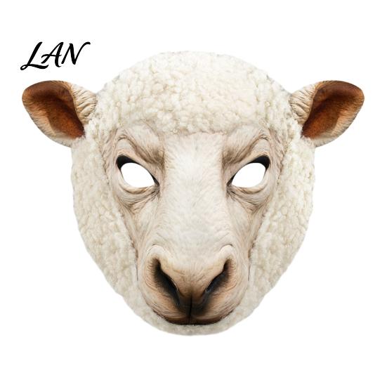 Comfortabel Feestmasker Realistisch Dier Masker, Schaap Bruine Beer Volledig Gezicht Grote Oogopening Cosplay voor Halloween Kostuum Accessoires Ademend