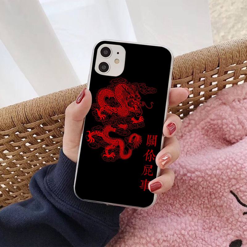 Fashion Dragon Animal Pattern Phone Case for iphone 13 8 7 6S Plus X 5S SE 2020 XR 11 12 mini pro XS MAX
