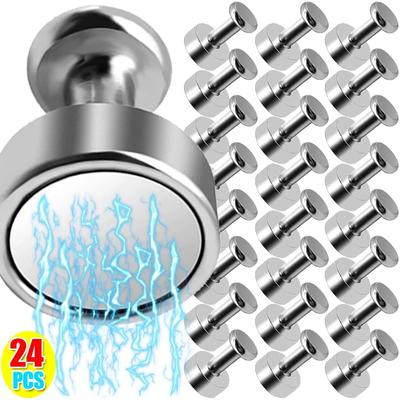 24/2PCS Neodymium Magnetic Thumbtacks Suction Cup Strong Magnet Push Pin for Refrigerator Whiteboard Kitchen Office Magnets Hook