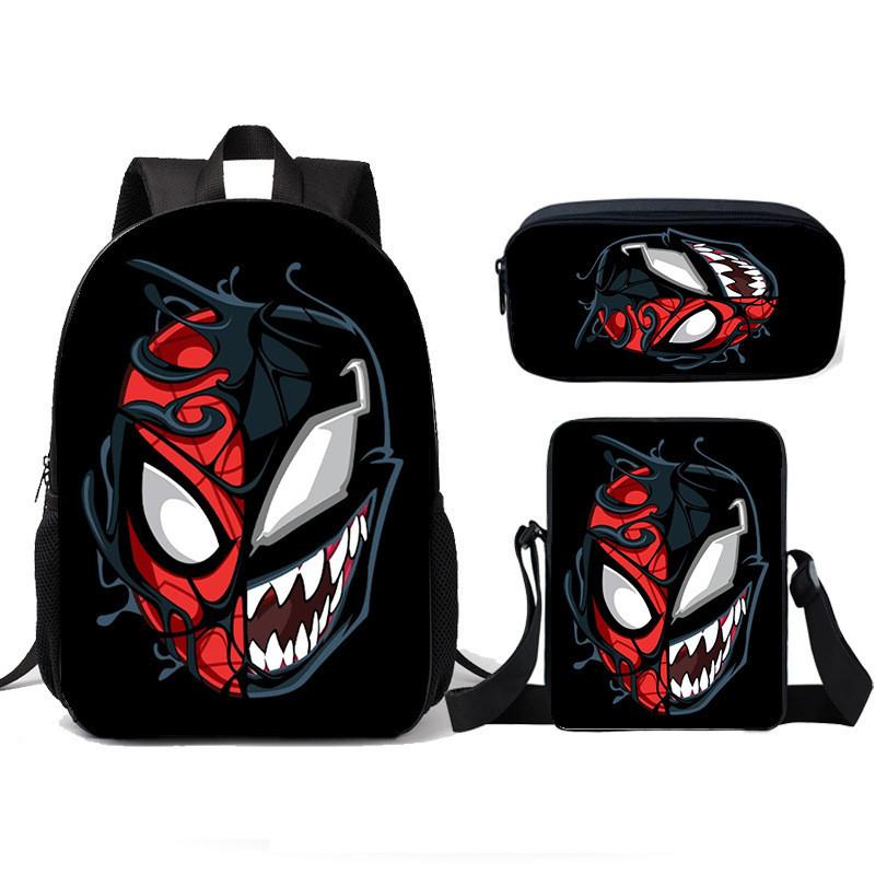 Venom Kids School Backpack Lunch Bag Pencil Case Threepiece Set For Children красный
