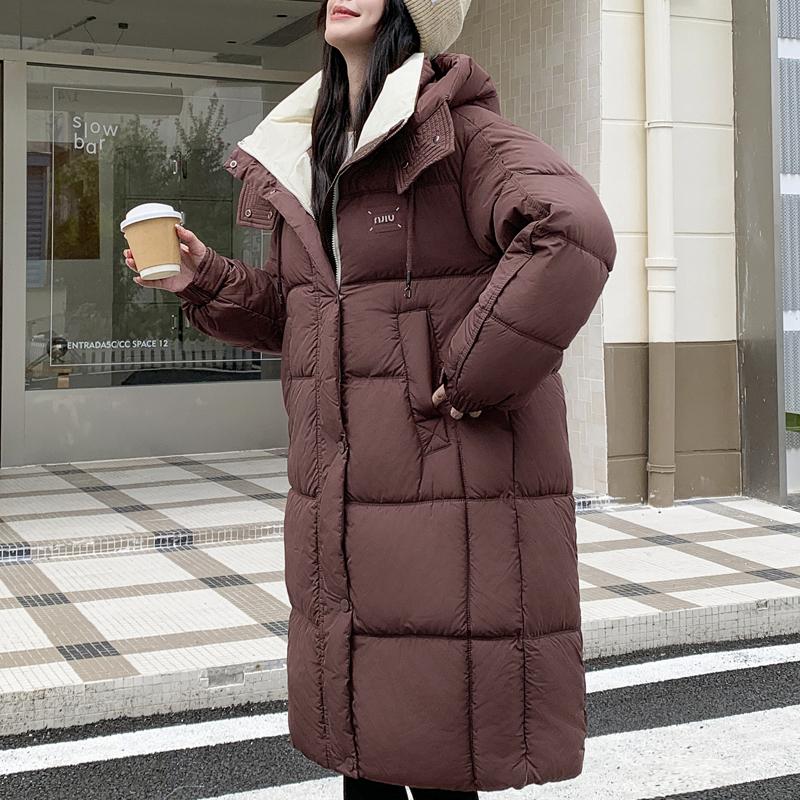 Mote Vinter Dame Lange Parkaser Hette Tykke Varme Jakker Elegant Løse Dame Kåper