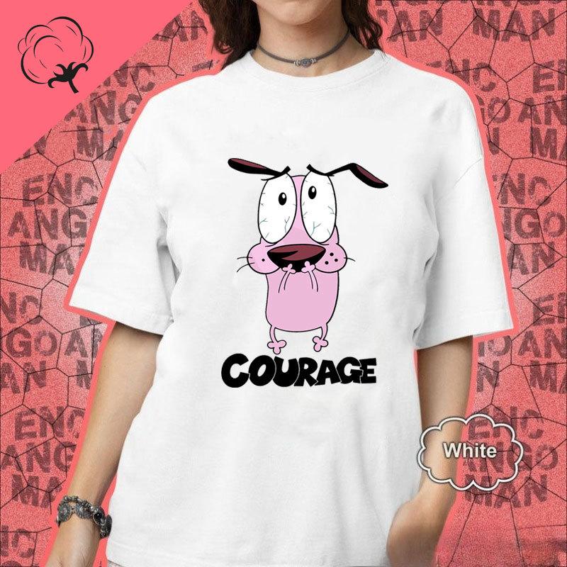 

Hot Selling Cartoon Tee Courage The Cowardly Dog Graphic TShirts Unisex Women Birthday Gift Idear Popular Clothes Retro Network Top 3XL