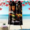 Name Custom Car Racing Fast Furious Print Beach Towel, Large Soft Quick Dry Towel for Beach Camping Swimming