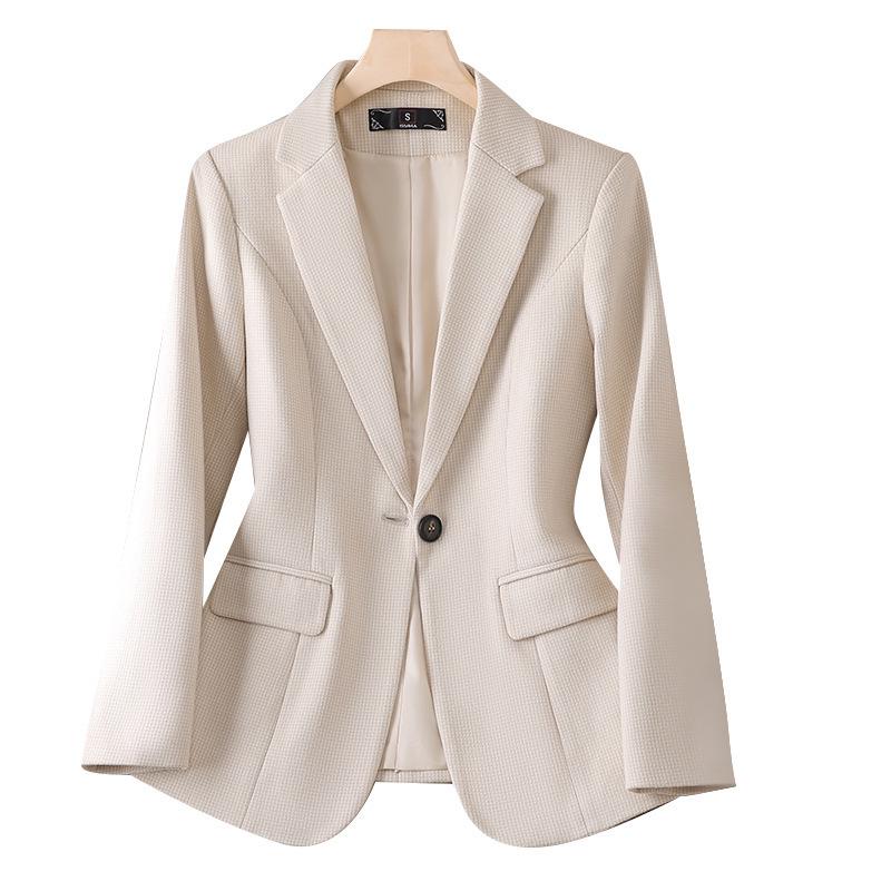 Women's Houndstooth Suit Jacket - Stylish, Versatile, Casual Top for Spring and Autumn