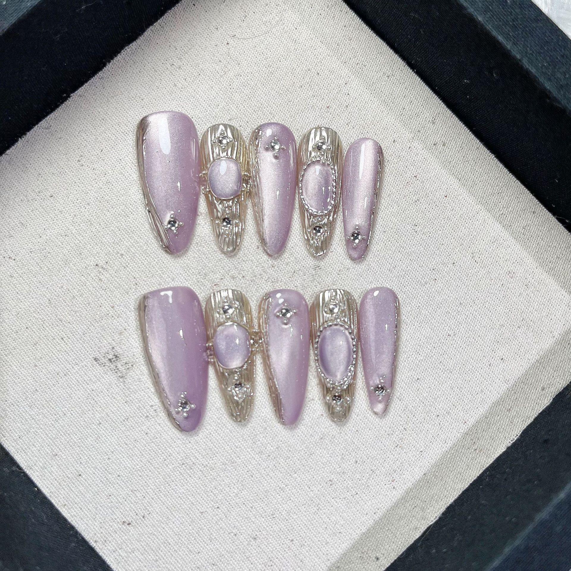 

Naihi Handmade Cat Eye Spring Mountain Metal Wearable Nail Art Extra Small