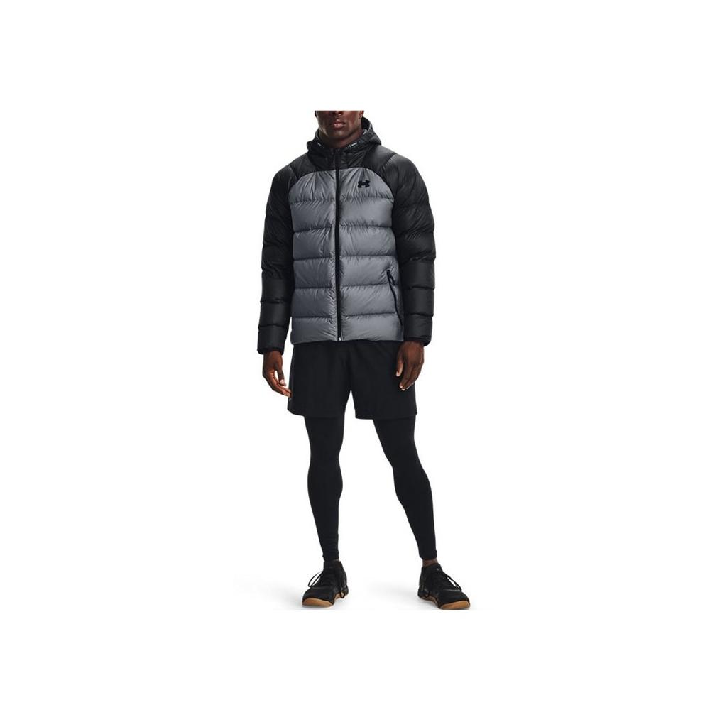 Under Armour Training Sports Warm Hooded Down Jacket Men Outerwear Black 1364903-001