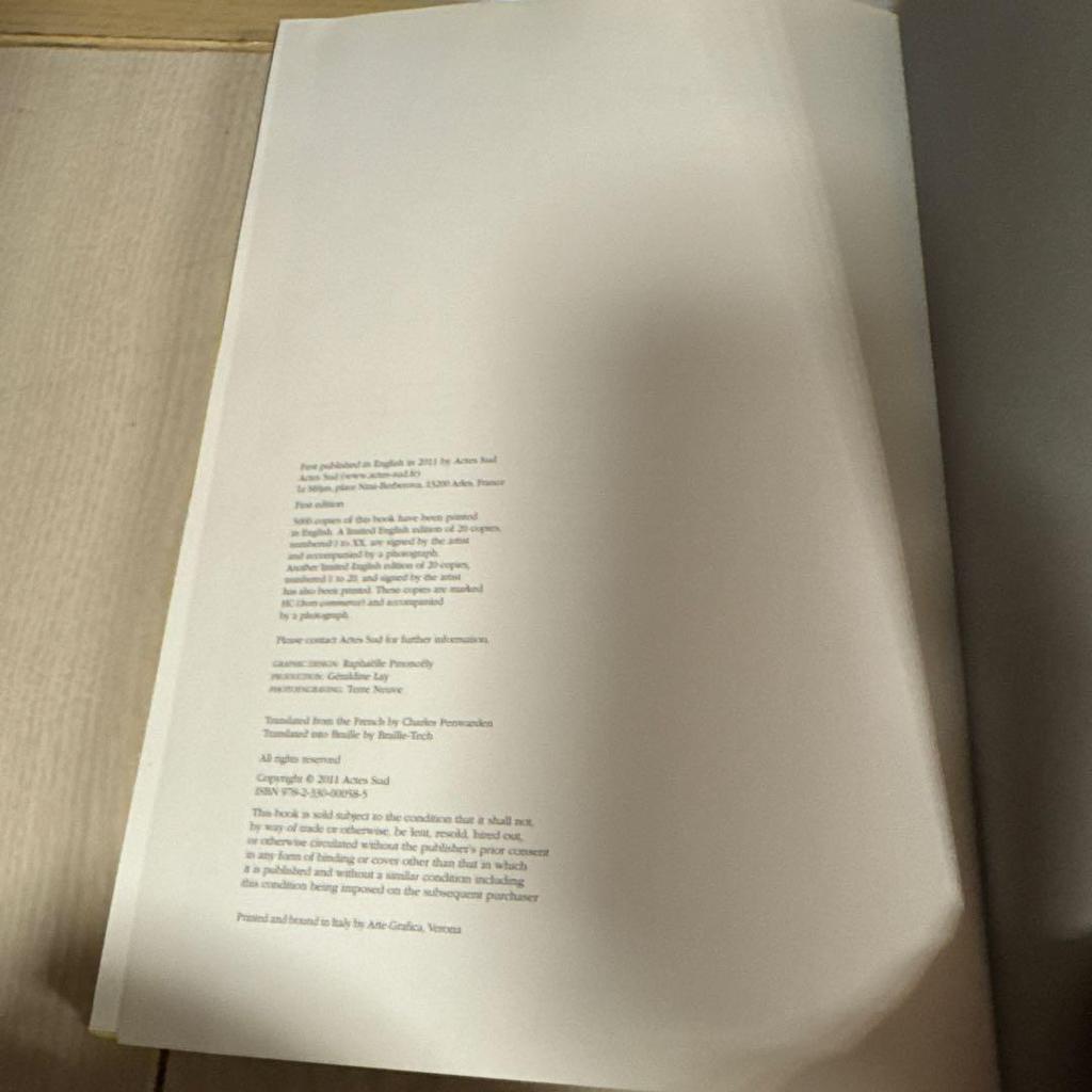 [USED] Out of print Sophie Calle Blind