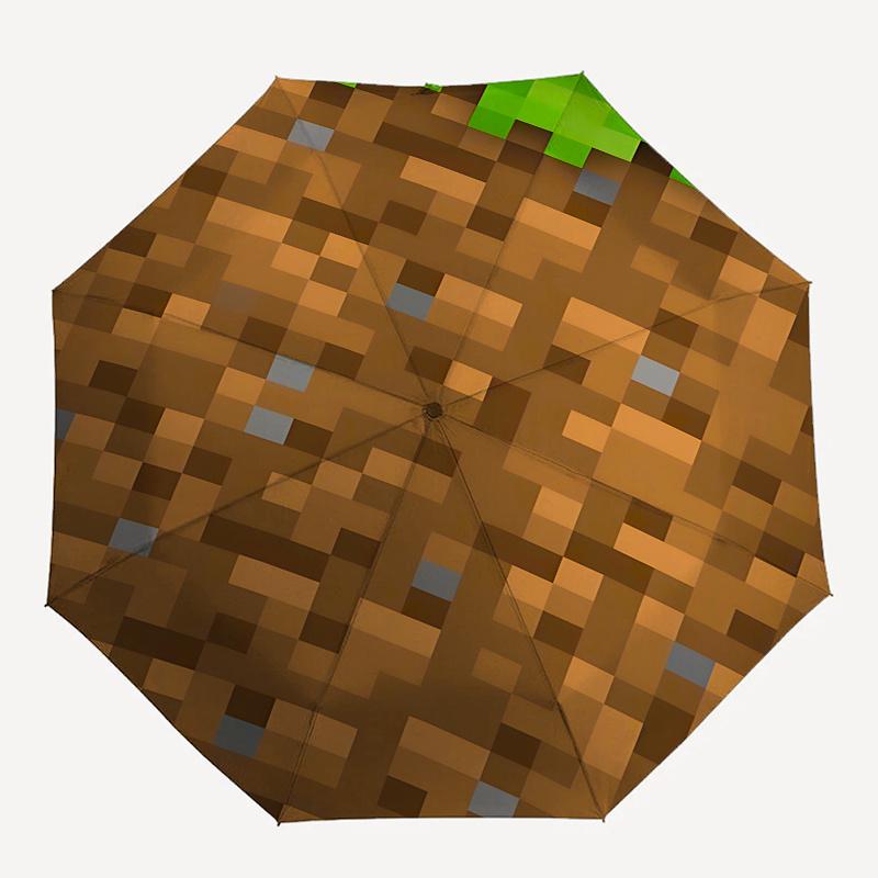 Soil, Pixelated Automatic Opening and Closing Umbrella, Compact Travel Umbrella, Lightweight and Portable, Suitable for Beach Commuting Busi