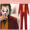 Nuovo Set Completo 4 Pezzi da Uomo Film Joker Arthur Fleck Costume da Clown per Halloween Cosplay
