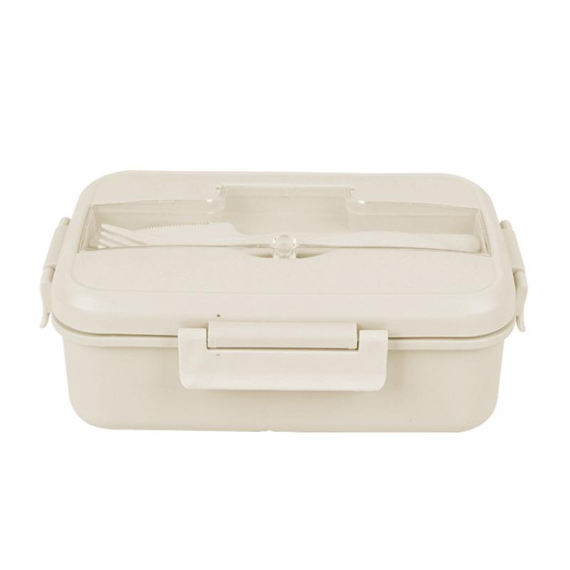 

Office Worker Portable Lunch Box, Student Lunch Box, Three-compartment Plastic Bento Box, Sealed Microwave Oven Heating Lunch Box бежевый